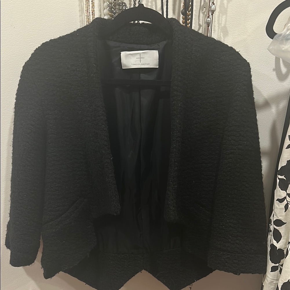 Thakoon Addition Black Textured Open Front Jacket